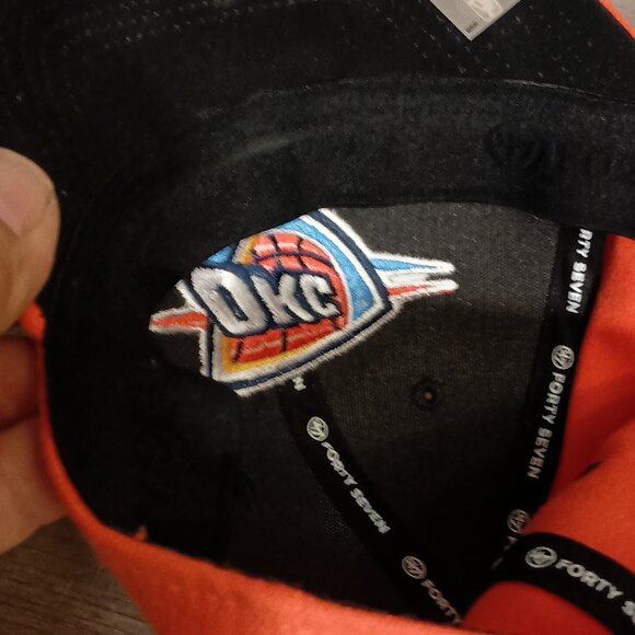 Oklahoma City Thunder NBA 47Forty Seven Orange Hat One Size Elastic Band - Picture 10 of 11